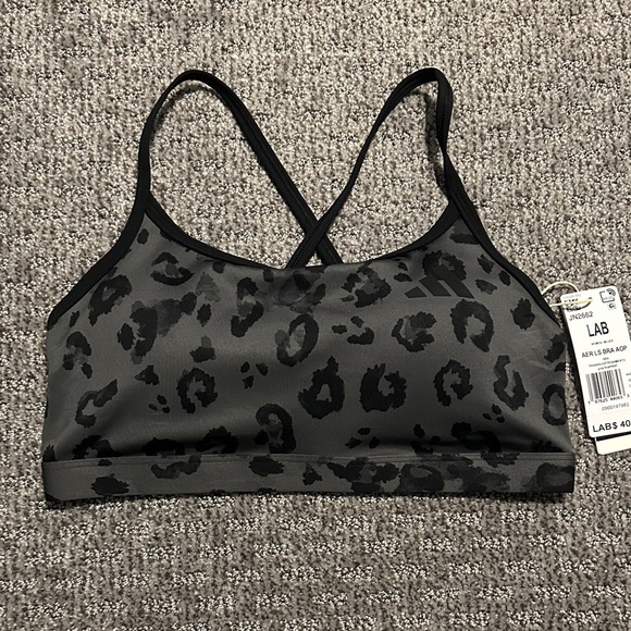 adidas Other - Adidas Black & Gray Leopard Print Sports Bra Size L A/B